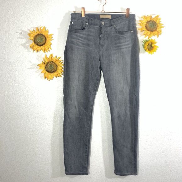 7 For all Mankind Josefina Button Fly Boyfriend Jeans Gray Wash Size 26 - Picture 1 of 15